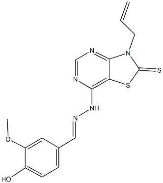 4-hydroxy-3-methoxybenzaldehyde (3-allyl-2-thioxo-2,3-dihydro[1,3]thiazolo[4,5-d]pyrimidin-7-yl)hydrazone Struktur