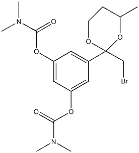 3-[2-(bromomethyl)-4-methyl-1,3-dioxan-2-yl]-5-{[(dimethylamino)carbonyl]oxy}phenyl dimethylcarbamate Struktur