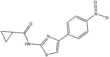 N-(4-{4-nitrophenyl}-1,3-thiazol-2-yl)cyclopropanecarboxamide Struktur