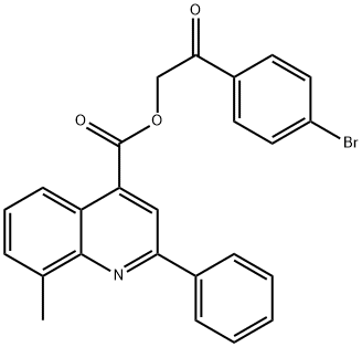 2-(4-bromophenyl)-2-oxoethyl 8-methyl-2-phenyl-4-quinolinecarboxylate Struktur