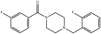 1-(3-fluorobenzoyl)-4-(2-fluorobenzyl)piperazine Struktur