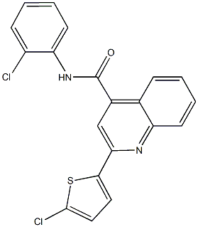 N-(2-chlorophenyl)-2-(5-chloro-2-thienyl)-4-quinolinecarboxamide Struktur