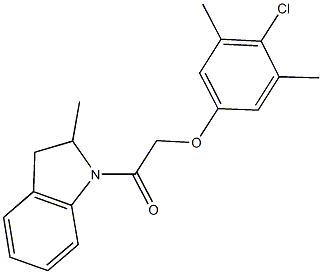 1-[(4-chloro-3,5-dimethylphenoxy)acetyl]-2-methylindoline Struktur