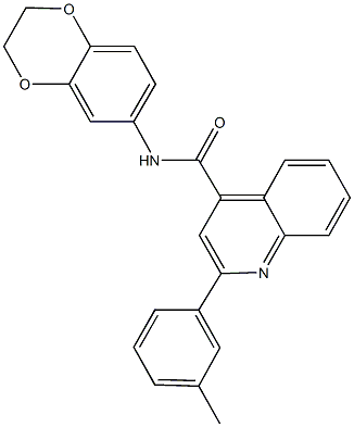 N-(2,3-dihydro-1,4-benzodioxin-6-yl)-2-(3-methylphenyl)-4-quinolinecarboxamide Struktur