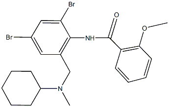 N-(2,4-dibromo-6-{[cyclohexyl(methyl)amino]methyl}phenyl)-2-methoxybenzamide Struktur