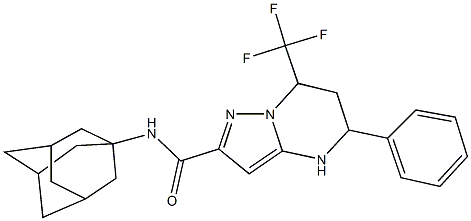 N-(1-adamantyl)-5-phenyl-7-(trifluoromethyl)-4,5,6,7-tetrahydropyrazolo[1,5-a]pyrimidine-2-carboxamide Struktur