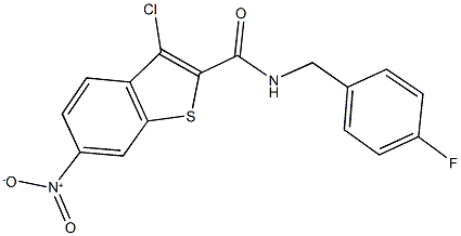 3-chloro-N-(4-fluorobenzyl)-6-nitro-1-benzothiophene-2-carboxamide Struktur