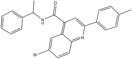 6-bromo-2-(4-methylphenyl)-N-(1-phenylethyl)-4-quinolinecarboxamide Struktur