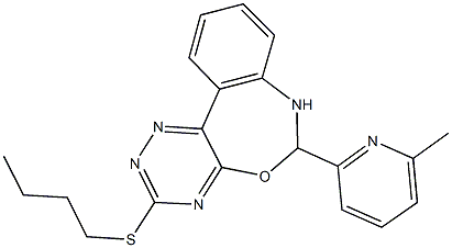 3-(butylsulfanyl)-6-(6-methyl-2-pyridinyl)-6,7-dihydro[1,2,4]triazino[5,6-d][3,1]benzoxazepine Struktur