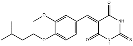 5-[4-(isopentyloxy)-3-methoxybenzylidene]-2-thioxodihydro-4,6(1H,5H)-pyrimidinedione Struktur