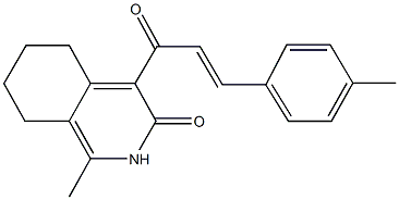 1-methyl-4-[3-(4-methylphenyl)acryloyl]-5,6,7,8-tetrahydro-3(2H)-isoquinolinone Struktur