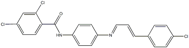 2,4-dichloro-N-(4-{[3-(4-chlorophenyl)-2-propenylidene]amino}phenyl)benzamide Struktur