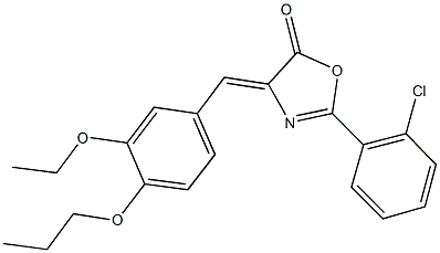 2-(2-chlorophenyl)-4-(3-ethoxy-4-propoxybenzylidene)-1,3-oxazol-5(4H)-one Struktur