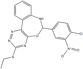 6-{4-chloro-3-nitrophenyl}-3-(ethylsulfanyl)-6,7-dihydro[1,2,4]triazino[5,6-d][3,1]benzoxazepine Struktur