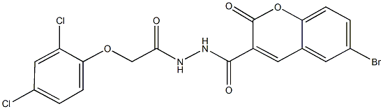 6-bromo-N'-[(2,4-dichlorophenoxy)acetyl]-2-oxo-2H-chromene-3-carbohydrazide Struktur