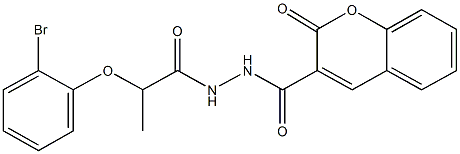 N'-[2-(2-bromophenoxy)propanoyl]-2-oxo-2H-chromene-3-carbohydrazide Struktur