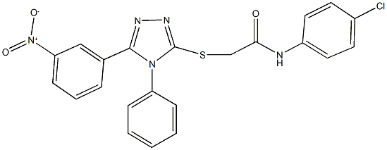 N-(4-chlorophenyl)-2-[(5-{3-nitrophenyl}-4-phenyl-4H-1,2,4-triazol-3-yl)sulfanyl]acetamide Struktur