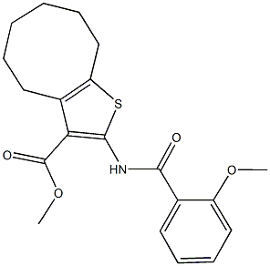 methyl 2-[(2-methoxybenzoyl)amino]-4,5,6,7,8,9-hexahydrocycloocta[b]thiophene-3-carboxylate Struktur