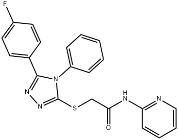 2-{[5-(4-fluorophenyl)-4-phenyl-4H-1,2,4-triazol-3-yl]sulfanyl}-N-(2-pyridinyl)acetamide Struktur