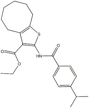 ethyl 2-[(4-isopropylbenzoyl)amino]-4,5,6,7,8,9-hexahydrocycloocta[b]thiophene-3-carboxylate Struktur