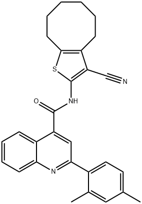 N-(3-cyano-4,5,6,7,8,9-hexahydrocycloocta[b]thien-2-yl)-2-(2,4-dimethylphenyl)-4-quinolinecarboxamide Struktur