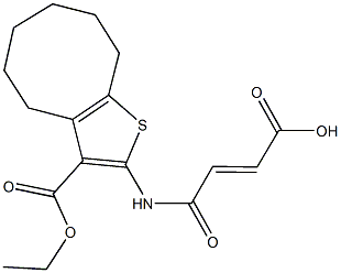 4-{[3-(ethoxycarbonyl)-4,5,6,7,8,9-hexahydrocycloocta[b]thien-2-yl]amino}-4-oxo-2-butenoic acid Struktur