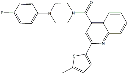 4-{[4-(4-fluorophenyl)-1-piperazinyl]carbonyl}-2-(5-methyl-2-thienyl)quinoline Struktur