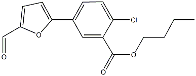 butyl 2-chloro-5-(5-formyl-2-furyl)benzoate Struktur