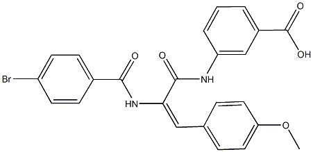 3-{[2-[(4-bromobenzoyl)amino]-3-(4-methoxyphenyl)acryloyl]amino}benzoic acid Struktur