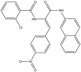 2-chloro-N-{2-{4-nitrophenyl}-1-[(2-naphthylamino)carbonyl]vinyl}benzamide Struktur