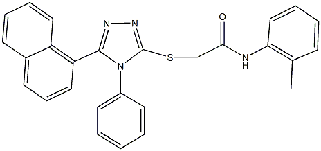 N-(2-methylphenyl)-2-{[5-(1-naphthyl)-4-phenyl-4H-1,2,4-triazol-3-yl]sulfanyl}acetamide Struktur