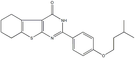 2-[4-(isopentyloxy)phenyl]-5,6,7,8-tetrahydro[1]benzothieno[2,3-d]pyrimidin-4(3H)-one Struktur