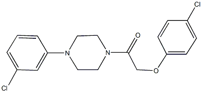 1-[(4-chlorophenoxy)acetyl]-4-(3-chlorophenyl)piperazine Struktur