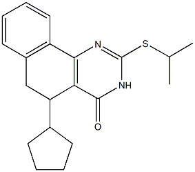 5-cyclopentyl-2-(isopropylsulfanyl)-5,6-dihydrobenzo[h]quinazolin-4(3H)-one Struktur