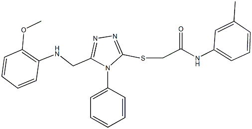 2-({5-[(2-methoxyanilino)methyl]-4-phenyl-4H-1,2,4-triazol-3-yl}sulfanyl)-N-(3-methylphenyl)acetamide Struktur