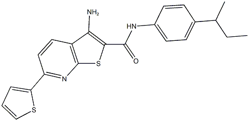 3-amino-N-(4-sec-butylphenyl)-6-(2-thienyl)thieno[2,3-b]pyridine-2-carboxamide Struktur