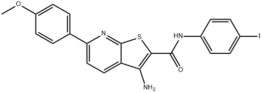 3-amino-N-(4-iodophenyl)-6-(4-methoxyphenyl)thieno[2,3-b]pyridine-2-carboxamide Struktur