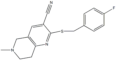 2-[(4-fluorobenzyl)sulfanyl]-6-methyl-5,6,7,8-tetrahydro[1,6]naphthyridine-3-carbonitrile Struktur