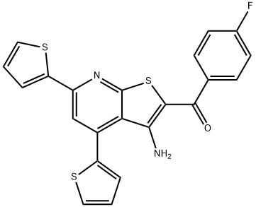 [3-amino-4,6-di(2-thienyl)thieno[2,3-b]pyridin-2-yl](4-fluorophenyl)methanone Struktur