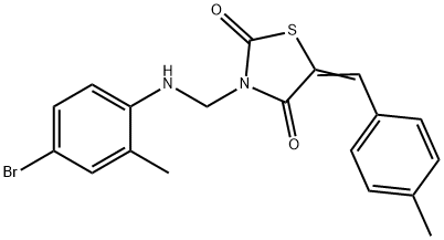 3-[(4-bromo-2-methylanilino)methyl]-5-(4-methylbenzylidene)-1,3-thiazolidine-2,4-dione Struktur