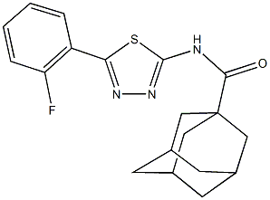 N-[5-(2-fluorophenyl)-1,3,4-thiadiazol-2-yl]-1-adamantanecarboxamide Struktur