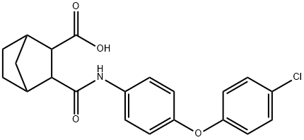 3-{[4-(4-chlorophenoxy)anilino]carbonyl}bicyclo[2.2.1]heptane-2-carboxylic acid Struktur