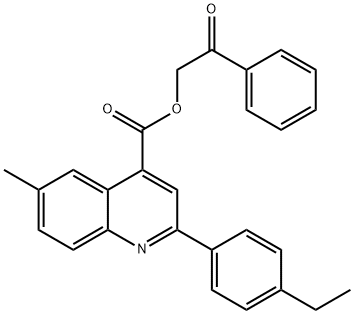 2-oxo-2-phenylethyl 2-(4-ethylphenyl)-6-methyl-4-quinolinecarboxylate Struktur