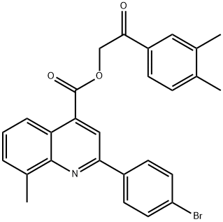 2-(3,4-dimethylphenyl)-2-oxoethyl 2-(4-bromophenyl)-8-methyl-4-quinolinecarboxylate Struktur