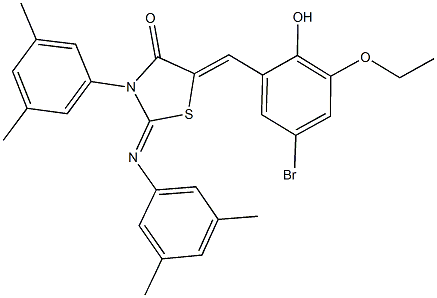 5-(5-bromo-3-ethoxy-2-hydroxybenzylidene)-3-(3,5-dimethylphenyl)-2-[(3,5-dimethylphenyl)imino]-1,3-thiazolidin-4-one Struktur