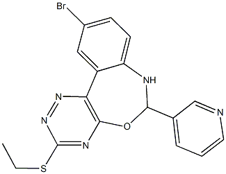 10-bromo-6-(3-pyridinyl)-6,7-dihydro[1,2,4]triazino[5,6-d][3,1]benzoxazepin-3-yl ethyl sulfide Struktur