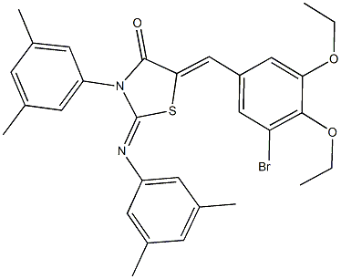 5-(3-bromo-4,5-diethoxybenzylidene)-3-(3,5-dimethylphenyl)-2-[(3,5-dimethylphenyl)imino]-1,3-thiazolidin-4-one Struktur