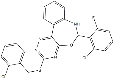 2-chlorobenzyl 6-(2-chloro-6-fluorophenyl)-6,7-dihydro[1,2,4]triazino[5,6-d][3,1]benzoxazepin-3-yl sulfide Struktur