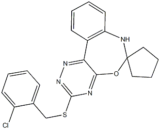 3-[(2-chlorobenzyl)sulfanyl]-6,7-dihydrospiro([1,2,4]triazino[5,6-d][3,1]benzoxazepine-6,1'-cyclopentane) Struktur