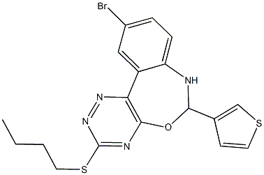 10-bromo-6-(3-thienyl)-6,7-dihydro[1,2,4]triazino[5,6-d][3,1]benzoxazepin-3-yl butyl sulfide Struktur